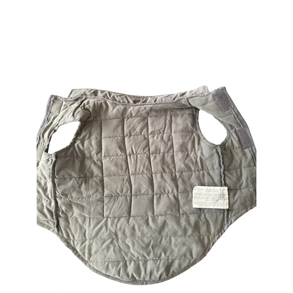 Weighted Quilted Dog Vest Gray Plush Calming Pet Jacket Glass Bead Fill RN100350